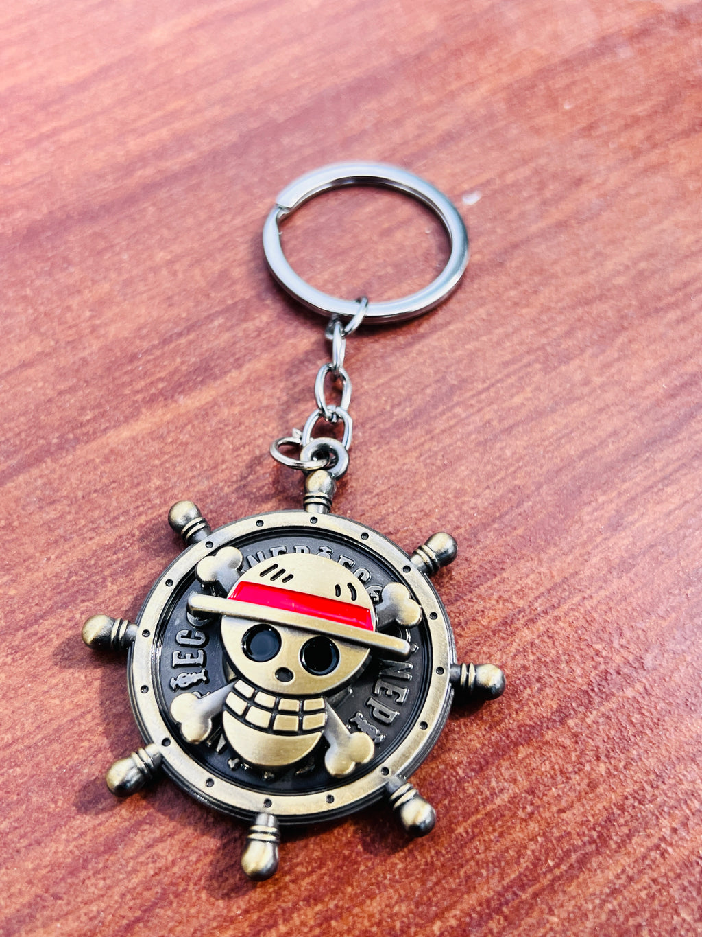 One Piece Metal Keychain Gold