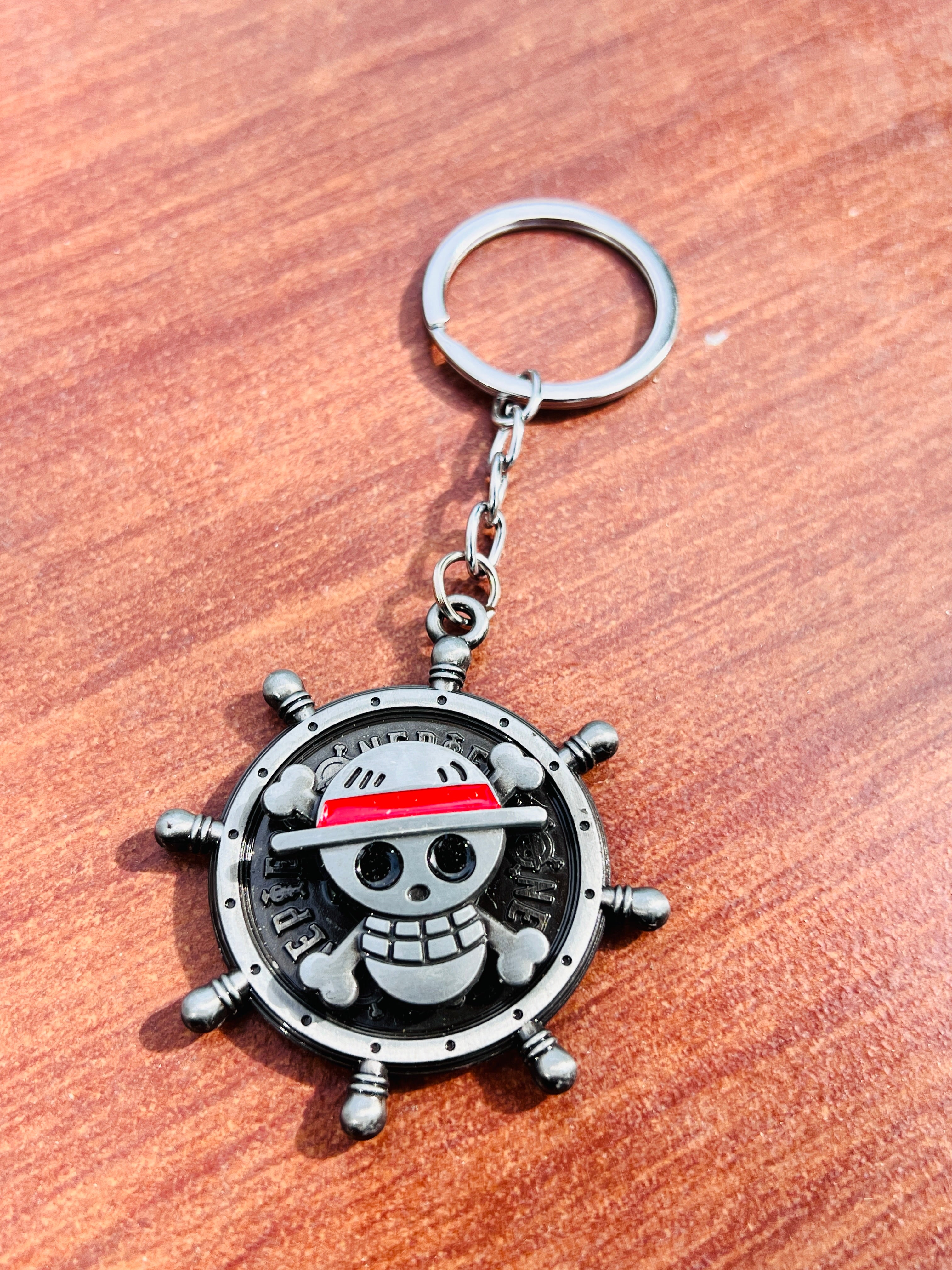 One Piece Metal Keychain Black